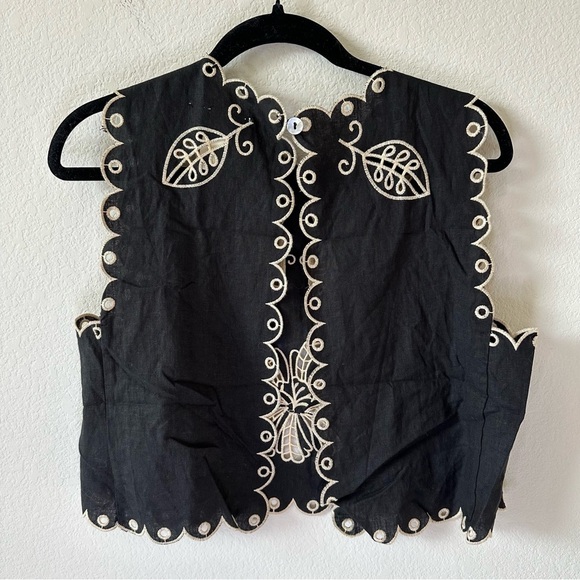 FARM Rio Sleeveless Linen Cutwork
Open-Back Top SZ S - Picture 9 of 9